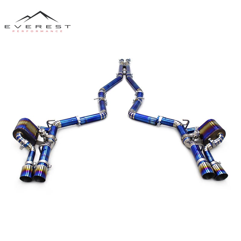 Catback Exhaust System for Dodge Charger V6 3.6L 2016-2023 Vacuum Escape Titanium Muffler Quad Burnt Blue Tips