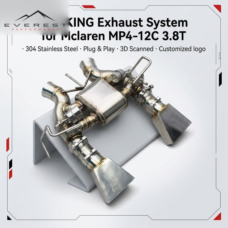 Stainless Steel Catback Muffler Pipe for Mclaren MP4-12C 3.8T 2012-2014 Racing Car Exhaust System Valve Control Pipe