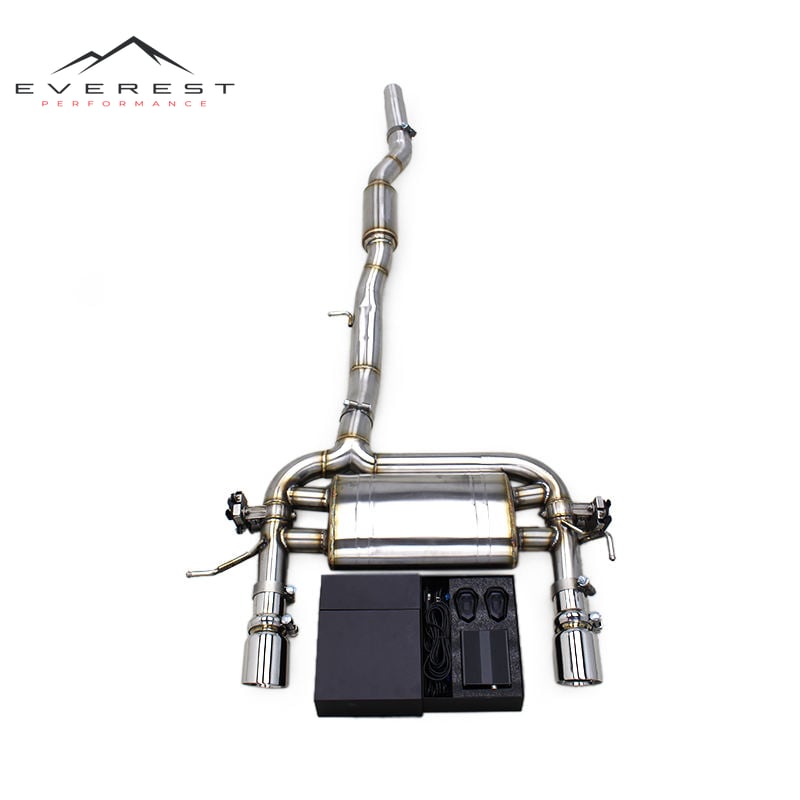 Direct-fit Resonated Catback Exhaust for Audi TT MK1 Type 8N 1.8T 1998-2006 Stainless Steel Muffler Exhaust With Silver Tips