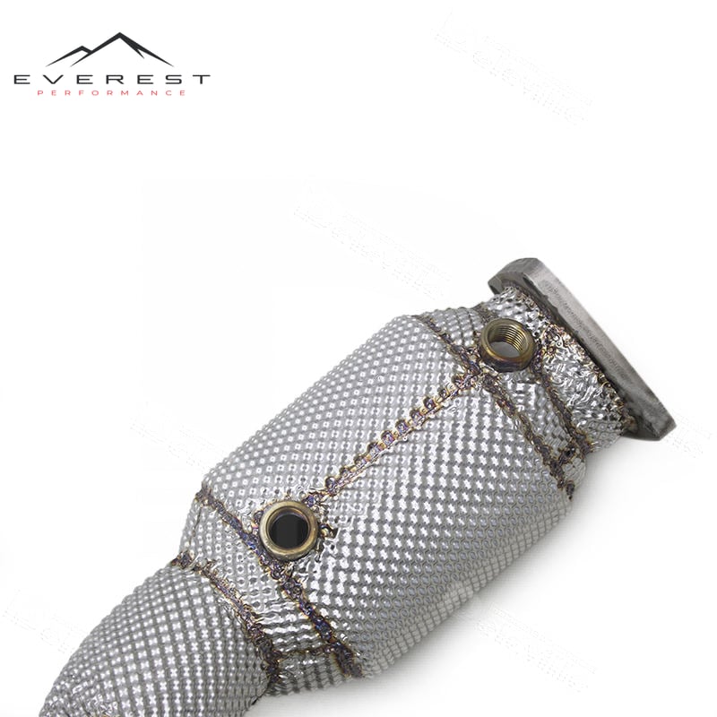 SS304 Exhaust Downpipe for Porsche 911/991.2 Carrera 3.0T 2011+ With Heat Shield High Flow Catted Downpipe 100/200/300 Cell