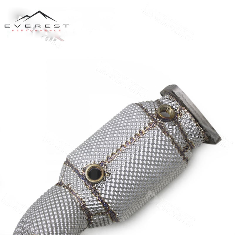 SS304 Exhaust Downpipe for Porsche 911/991.2 Carrera 3.0T 2011+ With Heat Shield High Flow Catted Downpipe 100/200/300 Cell