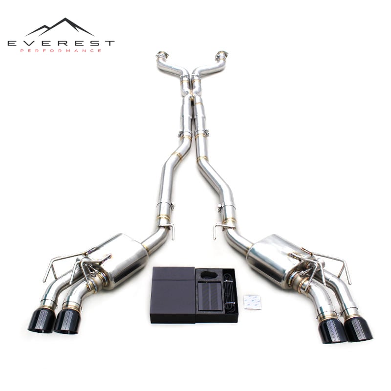 Race Valved Catback for Chevrolet Camaro ZL1 6.2L 2010-2015 Enhanced X-pipe Sound Muffler Exhaust System With Black Tips