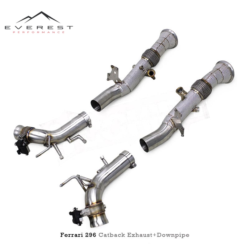 Performance Straight Downpipe Valvetronic Axle Back for Ferrari 296 GTB V6 3.0T 2021-2024 Full Exhaust System Race Catback
