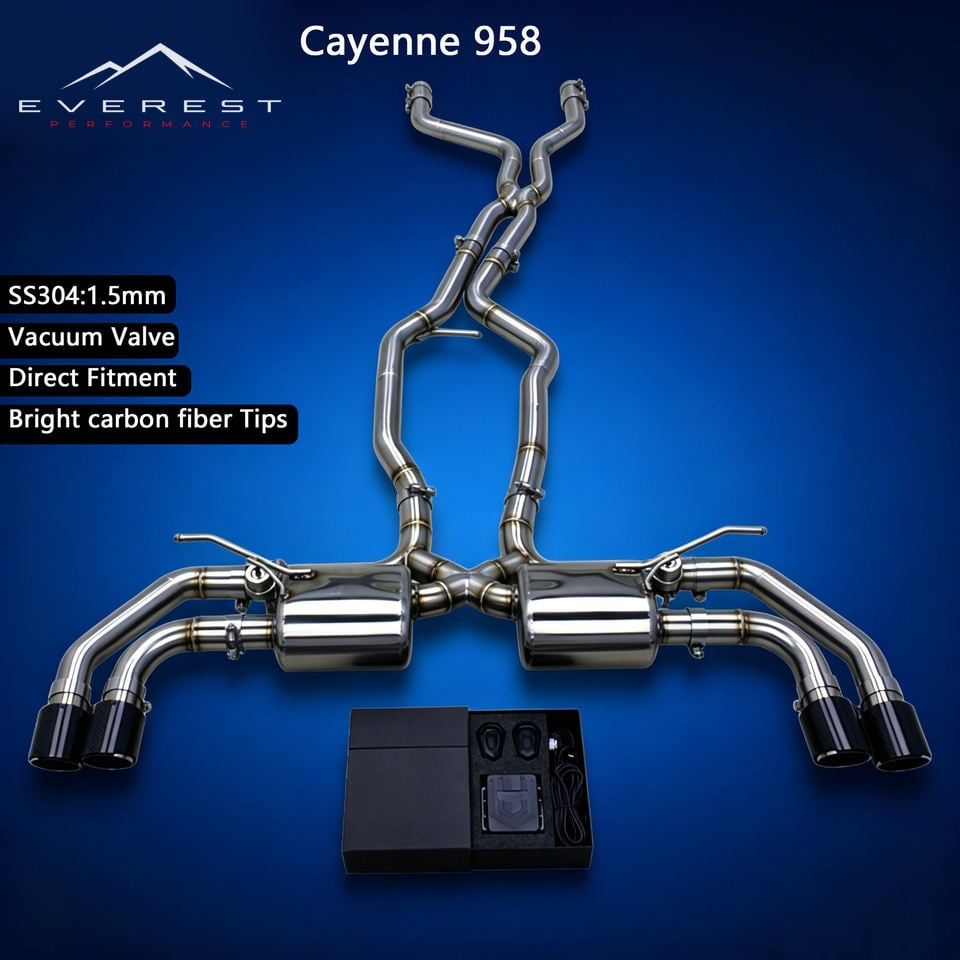 SS304L Exhaust Pipe System for Porsche Cayenne 958 4.8 2010-2016 High-performance Racing Car Valve Catback Exhaust