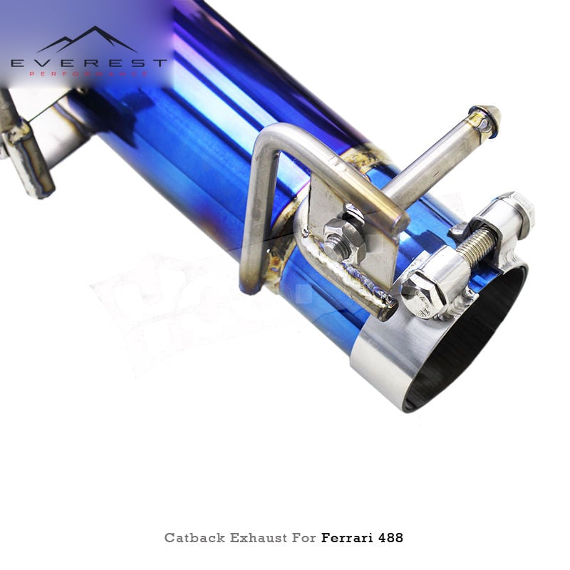 Titanium Exhaust Pipe System for Ferrari 488 GTB Spider V8 3.9T 2015-2019 Mirror Polished High Flow Performance