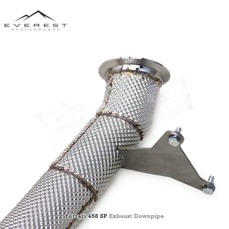SS304 Catalyst Exhaust Downspout for Ferrari 458 SP/Speciale/458SC 2014-2016 High Flow Catted Downpipe 100/200/300 Cell