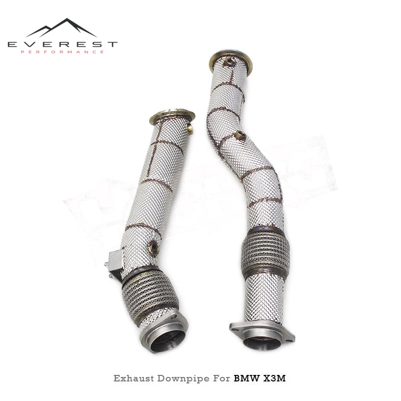Auto Performance Exhaust Downpipe with Heat Shield for BMW F97 F98 X3M X4M 3.0T 2019- Tuning SS304 Exhaust Pipe