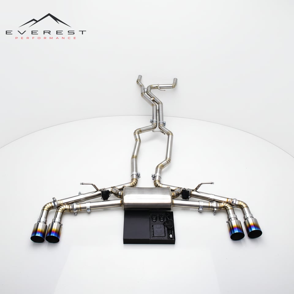 Valved Exhaust Pipes for Porsche Cayenne 958 3.6L 2011-2017 Titanium Catback With Remote Control