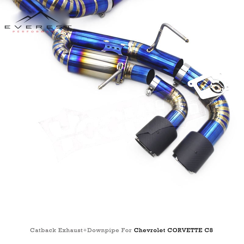 Custom Sport Valved Exhaust System for Chevrolet Corvette C8 2019-2025 Titanium Catback Muffler SS304 Pipe Header Downpipe