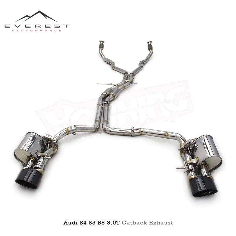 SS304 1.5MM Full Exhaust Pipe System for Audi S4/S5 B8 B8.5 3.0T 2013-2019 Valvetronic Vacuum Valve with Resonator