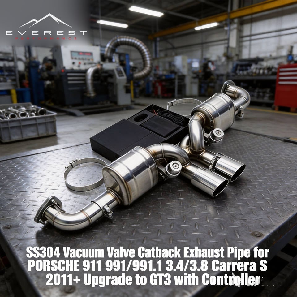 SS304 Vacuum Valve Catback Exhaust Pipe for Porsche 911 991/991.1 3.4/3.8 Carrera S 2011+ Upgrade to GT3 with Controller