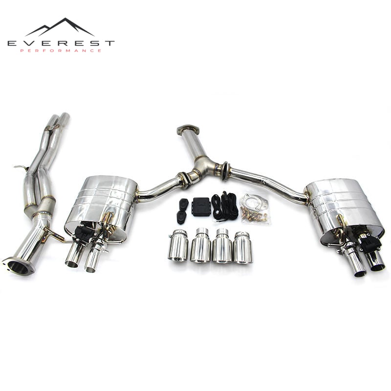 304 Stainless Steel Exhaust Pipes for Audi S4 2013-2021 Valvetronic Exhaust Muffler Catback Exhaust System