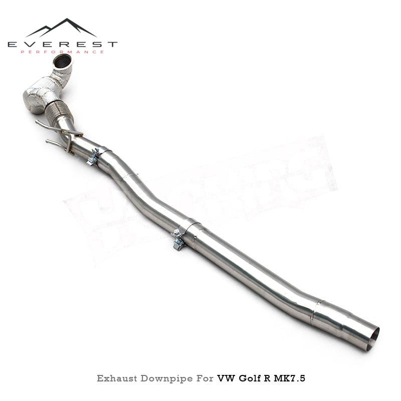 SS304L Exhaust Downpipe for VW Golf R MK7 MK7.5 2.0L Turbo 2014-2020 with Catalytic 100/200/300 Cell Heat Shield