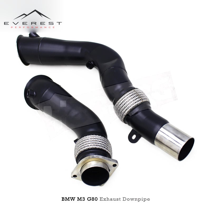 SS304 Downpipe with Ceramic Coating Exhaust System for BMW M3/M4 G80/G82 3.0T 2019-2022 Straight Free Flow Pipe