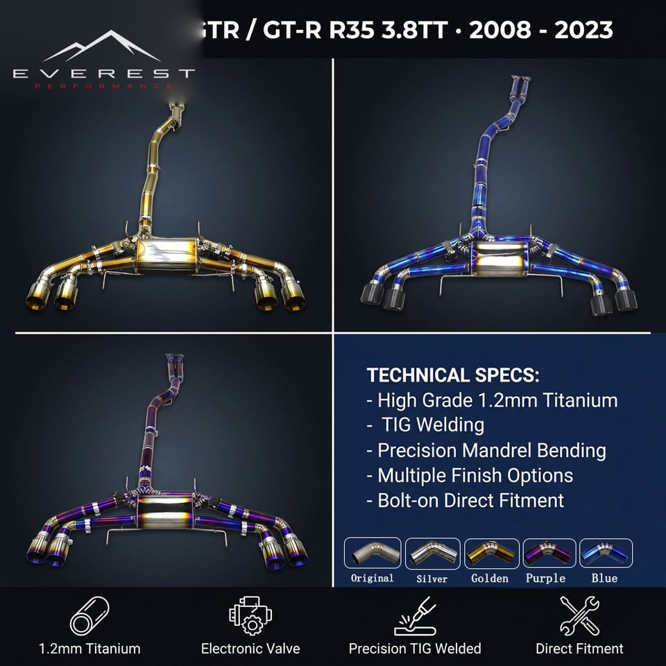 Titanium Exhaust Pipe System for Nissan GTR/GT-R R35 2008-2023 3.8TT High-quality Electronic Valve Catback Exhaust
