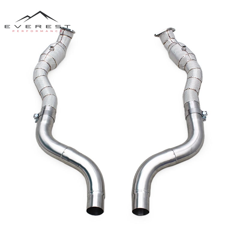 Race Heat Shield Downpipe for Dodge Challenger 6.4L 2019+ Stainless Steel Exhaust Pipe 100/200/300cell Catted Header