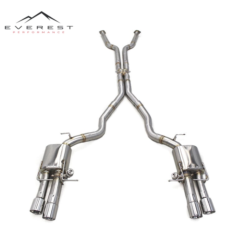 Stainless Steel Catback Exhaust for BMW M5 E60 M6 E63 5.0L 2006-2010 Muffler Vacuum Valve Dual Silver Tips