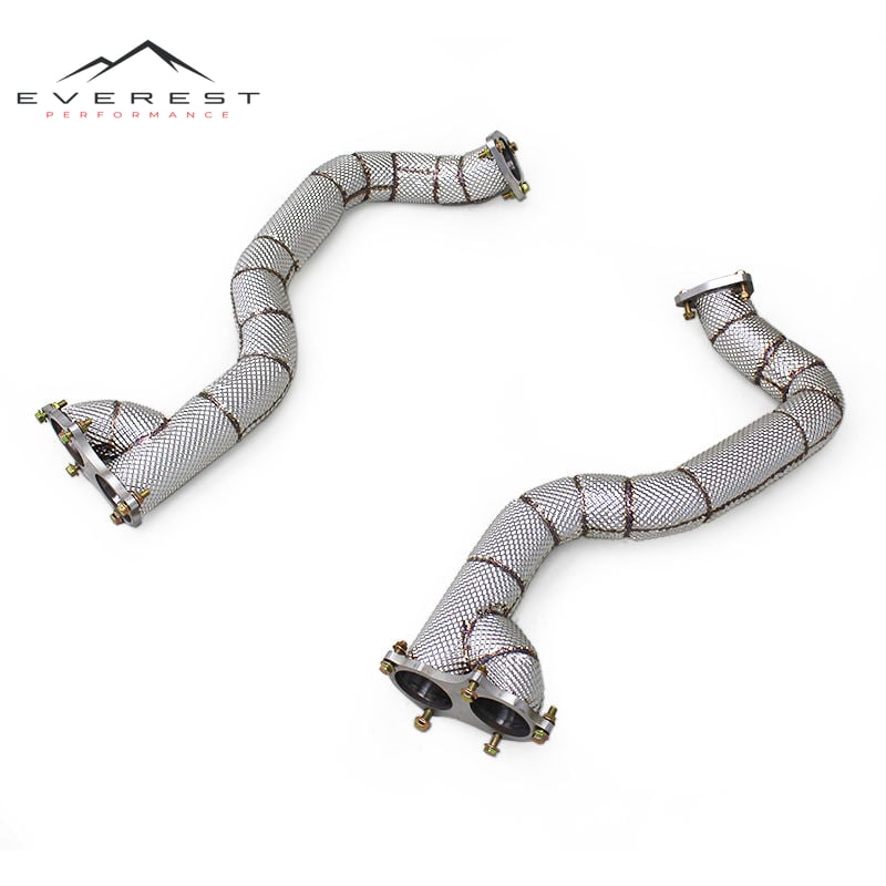 SUS304 Heat Shielded Exhaust Downpipe for Porsche 718 Cayman GT4 4.0L 2020-2022 Performance Exhaust System Free Flow Pipe