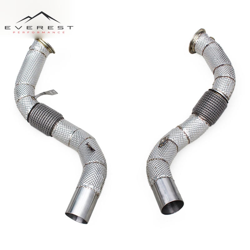 Race Free Flow Downpipe for BMW M550/M550i G30/N63 4.4TT 2019-2025 SUS304 Performance Exhaust Header Straight Downpipe