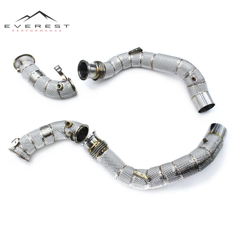 Auto Straight Header Exhaust Pipes for BMW M7/M8 4.4TT V8 2019-2023 Heat Shield Free Flow Downpipe