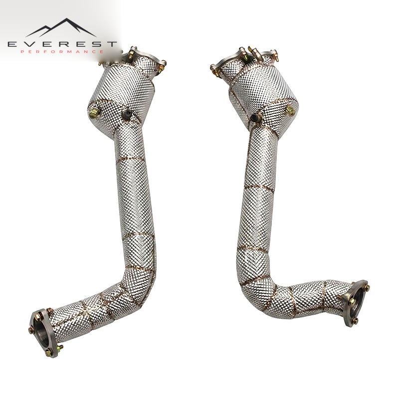 Exhaust Downpipe with 200Cell Catalyst for Porsche 718 Cayman GTS/GT4 4.0L 2018-2022 Racing Stainless Steel Exhaust Pipe