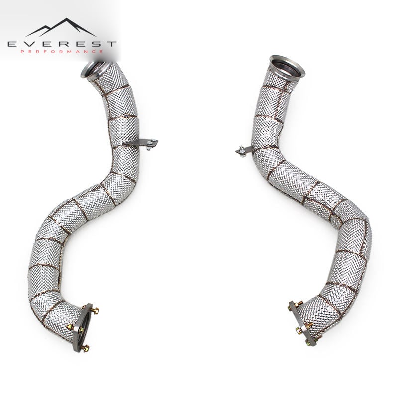 Direct-fit Exhaust Pipe for Aston Martin Vantage V8 4.0T 2018+ Free Flow Test Pipe Heat Shield Straight Downpipe