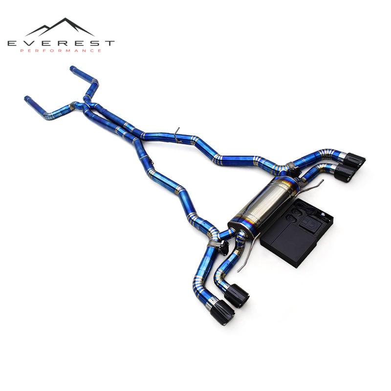 Titanium Exhaust Pipe System for BMW M5 F90 4.4T 2018-2023 Exhaust Pipe Muffler with Carbon Fiber Tips