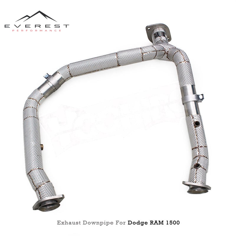 Racing 1.5mm Stainless Steel Free Flow Exhaust Downpipe for Dodge RAM 1500 5.7L 2019-2023 Header Pipes Car Exhaust System