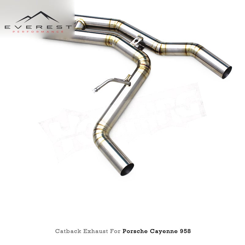 Valved Exhaust Pipes for Porsche Cayenne 958 3.6L 2011-2017 Titanium Catback With Remote Control