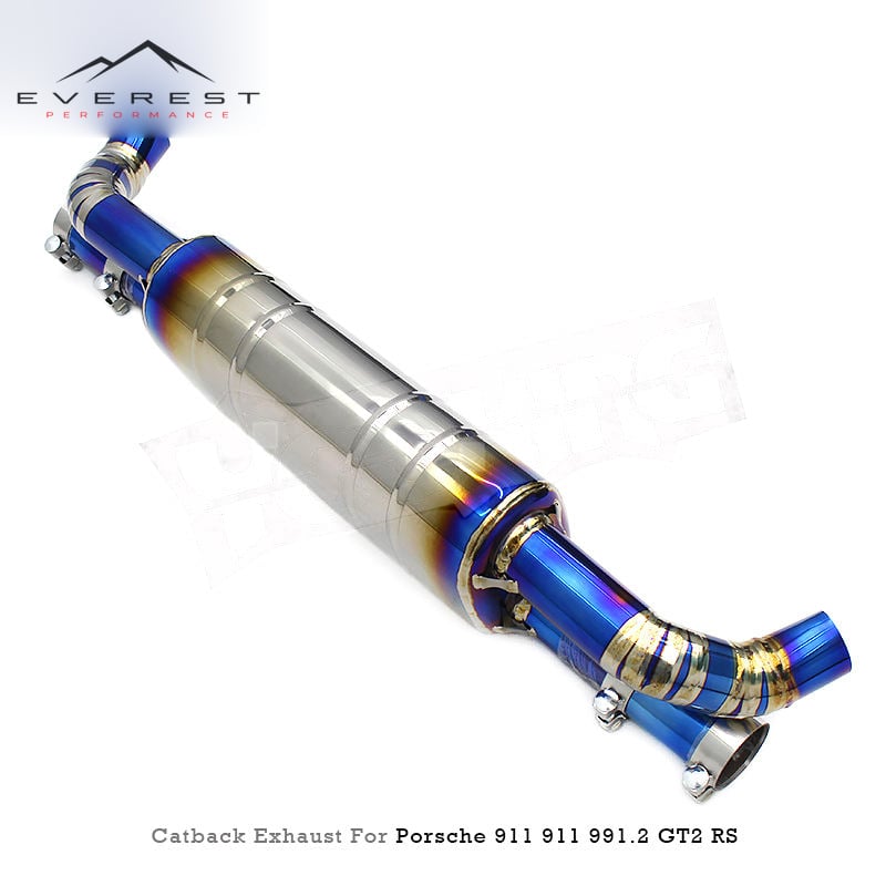 Titanium Lightweight Axle Back Exhaust Non Valved Muffler System for Porsche 911 Carrera 991.2 GT2 RS 3.8T 2018-2019