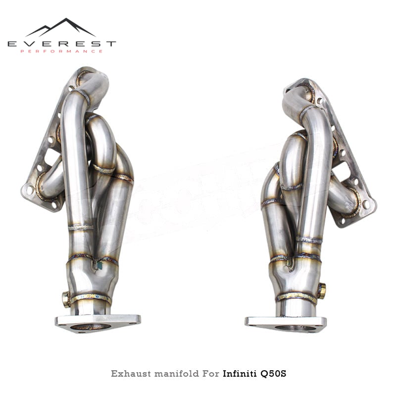 SS304 Engine Turbo Downpipe for Infiniti Q50S Q60S 3.7L 2014-2018 Racing Car 3 to 1free Flow Manifold Exhaust Pipe