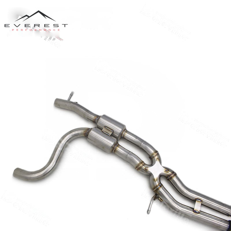 SS304L Exhaust Pipe System for Audi Q7 2010-2023 Resonator X-pipe Valvetronic High Performance Catback Exhaust