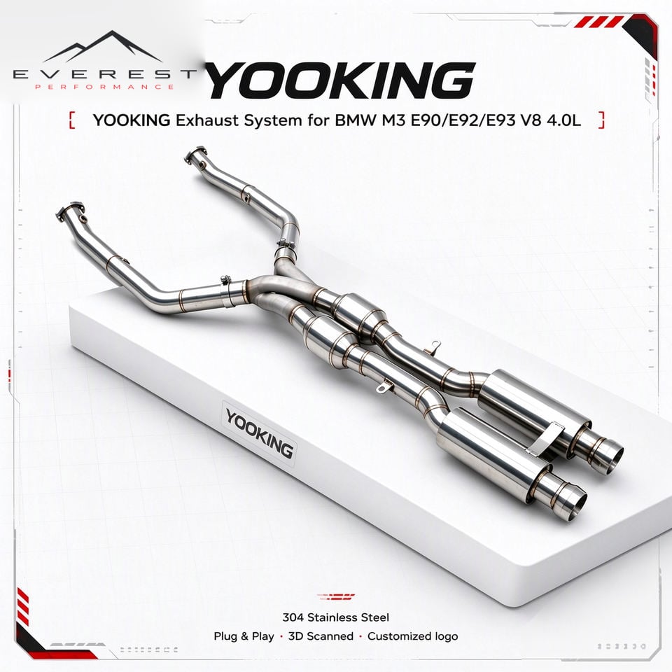 Tuning Racing Car Mid Pipe with Z Pipe for BMW M3 E90/E92/E93 V8 4.0L 2008-2013 200cell Pipe Stainless Steel Exhaust Pipes