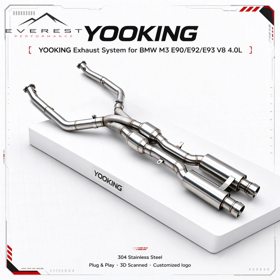 Tuning Racing Car Mid Pipe with Z Pipe for BMW M3 E90/E92/E93 V8 4.0L 2008-2013 200cell Pipe Stainless Steel Exhaust Pipes