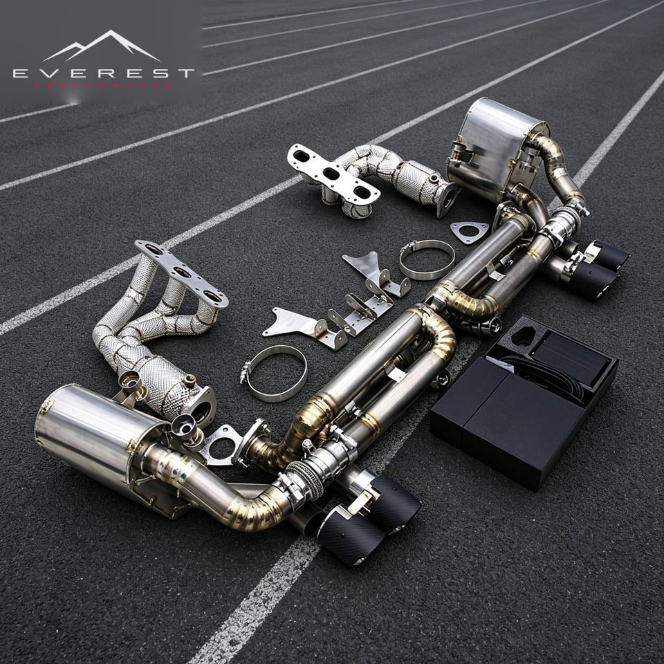 Titanium Full Exhaust System for Porsche 911 991/991.1 GTS 3.8L 2012-2015 SS304 Catted Header Vacuum Valve Catback Exhaust