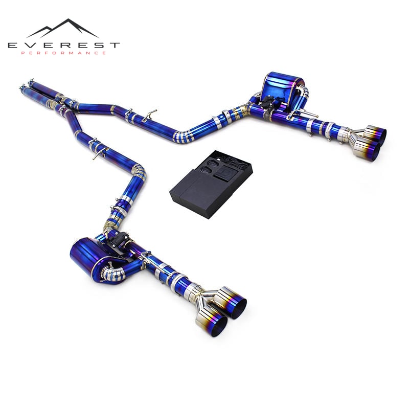Racing Titanium Catback Exhaust Pipes System for Dodge Challenger Hellcat SRT 6.2L 2016-2023 With Vacuum Valved Muffler Exhaust