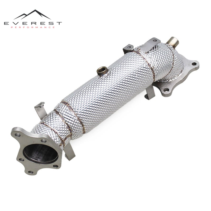In-stock SS304 Exhaust Downpipe for Honda CIVIC Type R/Type-R FK8/FL5 2.0T 2015-2023 Free Flow Pipe with Heat Shield