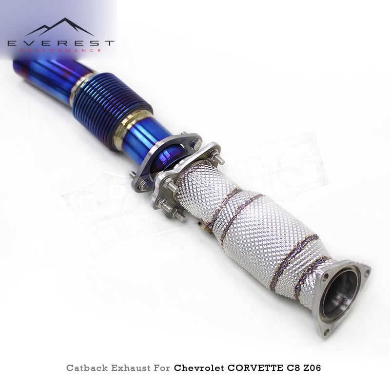 Racing Titanium Lightweight Muffler Catback Free Flow Downpipe Exhaust Pipes for Chevrolet Corvette C8 Z06 2019-2025 3 Inch Pipe