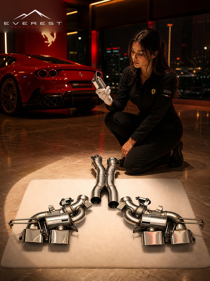 SS304L Exhaust Pipe System for Ferrari 12Cilindri F140 HD V12 6.5L 2024+ X-Pipe Vacuum Valve Catback Exhaust