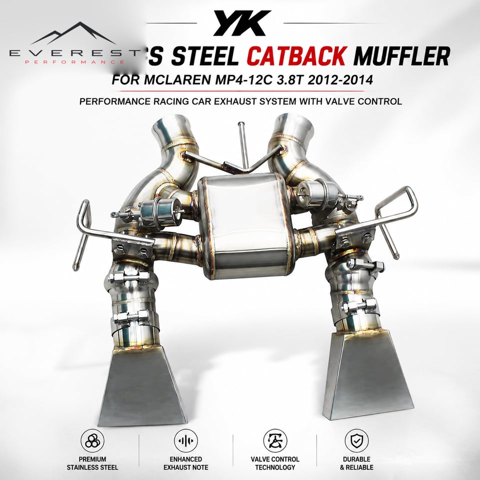 Stainless Steel Catback Muffler for Mclaren MP4-12C 3.8T 2012-2014 Performance Racing Car Exhaust System with Valve Control