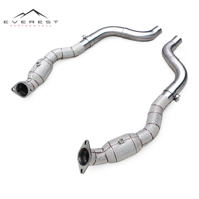 Stainless Steel Downpipe for Dodge Challenger 6.4L 2019+ Catted Header With Heat Shield High Flow Exhaust