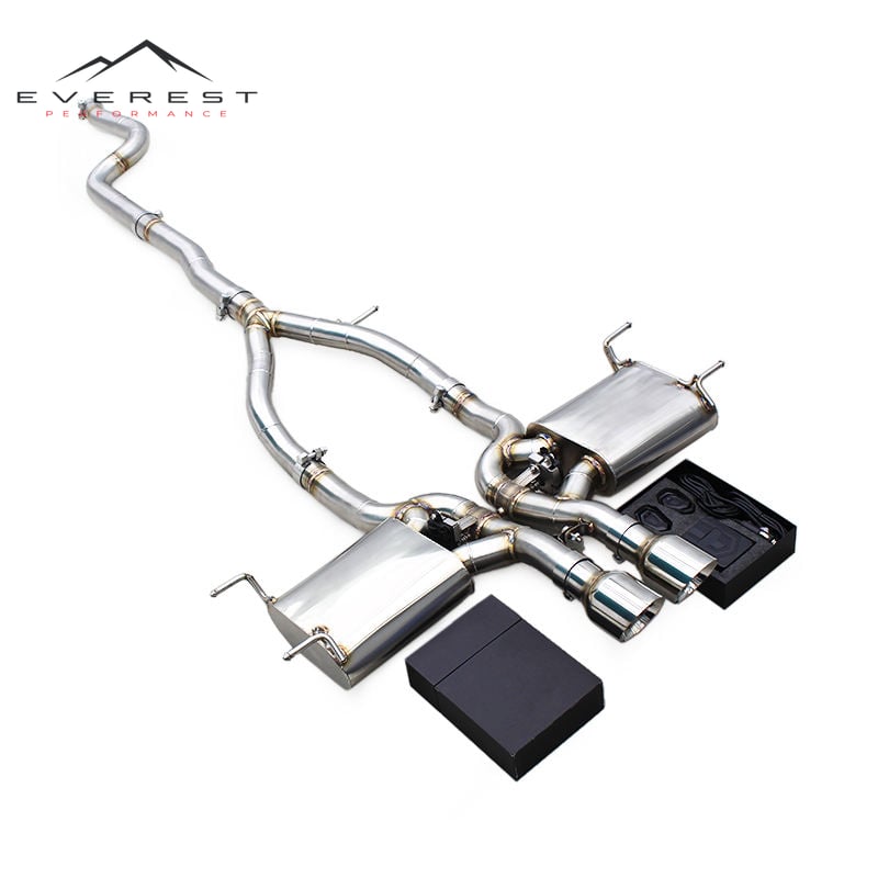 Custom Valvetronic Exhaust System for Jaguar F-TYPE X152 2.0T 2018-2023 Stainless Steel Valved Catback Silencer with Control