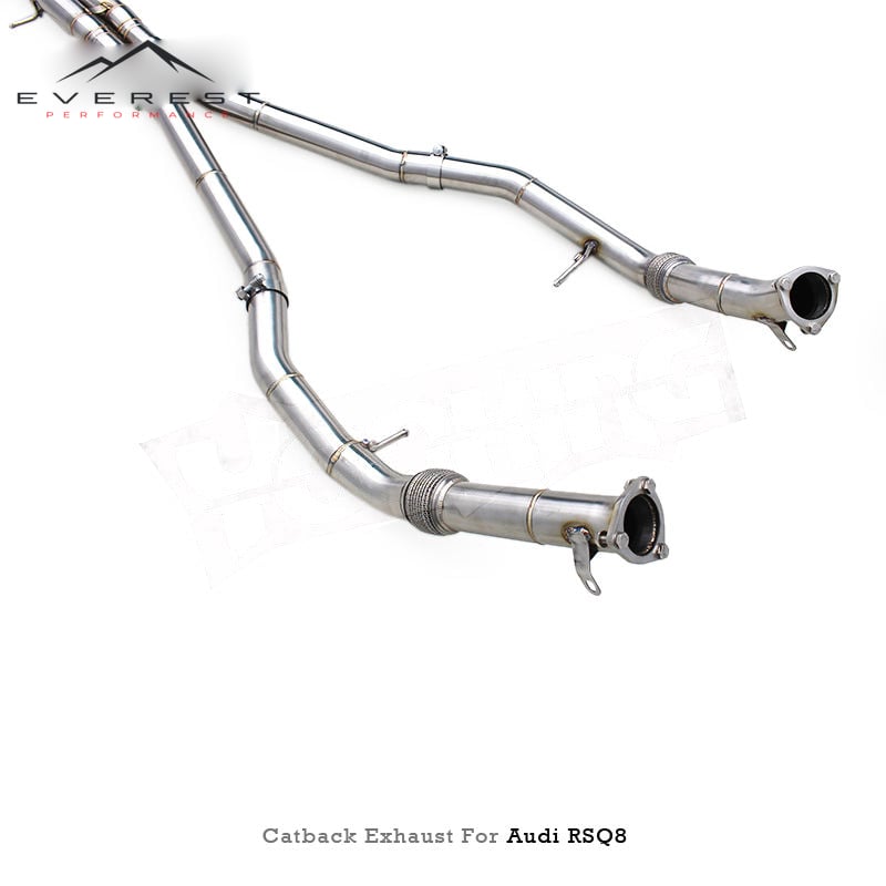 Stainless Steel Valves Catback Exhaust Pipe System for for Audi RS Q8/RSQ8 4.0T 2021-2024 Matte Carbon Tips