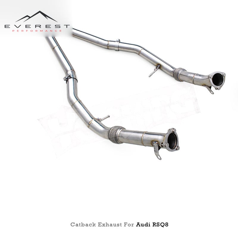 Stainless Steel Valves Catback Exhaust Pipe System for for Audi RS Q8/RSQ8 4.0T 2021-2024 Matte Carbon Tips