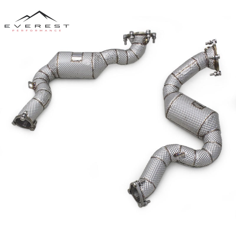Stainless Steel Performance Exhaust Catted Exhaust Downpipe for AUDI RS6 4.0T 2013-2018 audi Exhaust Pipes