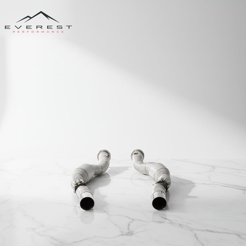 Custom Catted Header Downpipe for Maserati Ghibli 3.0T 2020-2023 SUS304 Pipes Heat Shield with Catalyst Exhaust High Flow System