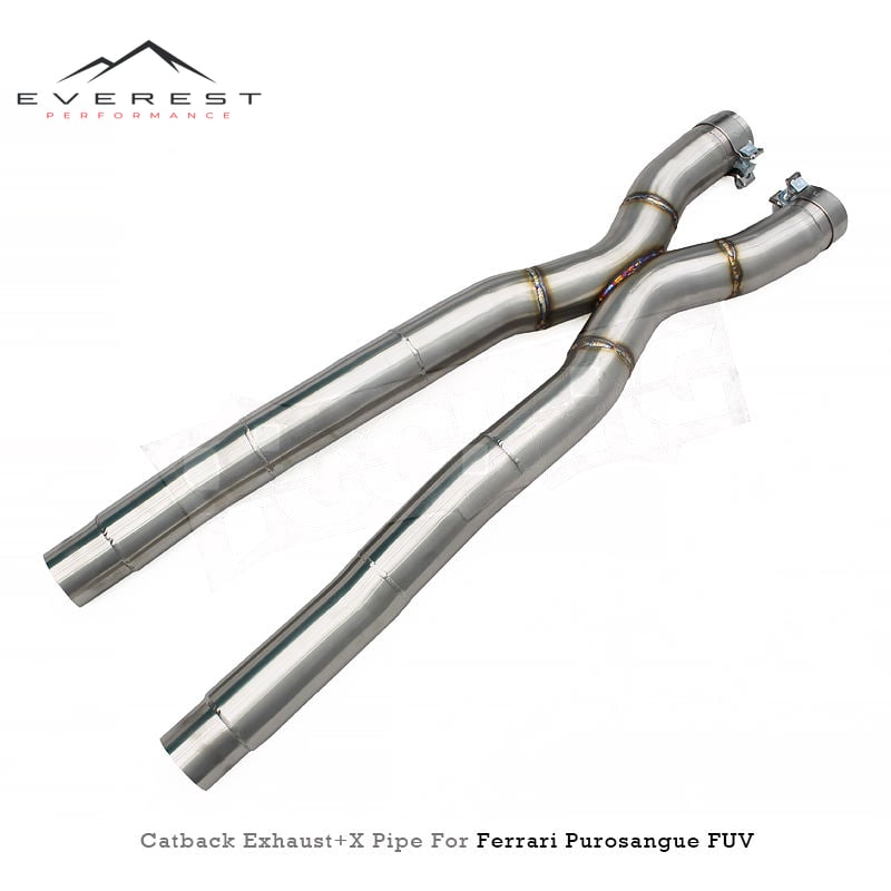 Racing Valved Sport Exhaust System for Ferrari Purosangue FUV V12 6.5L 2022+SUS304 X Midpipe Rear Section Muffler with Control