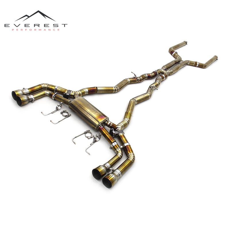 Titanium Exhaust Pipes for BMW M8 F91/F92/F93 Competition 4.4T 2019-2023 Valvetronic Muffler Golden Tips