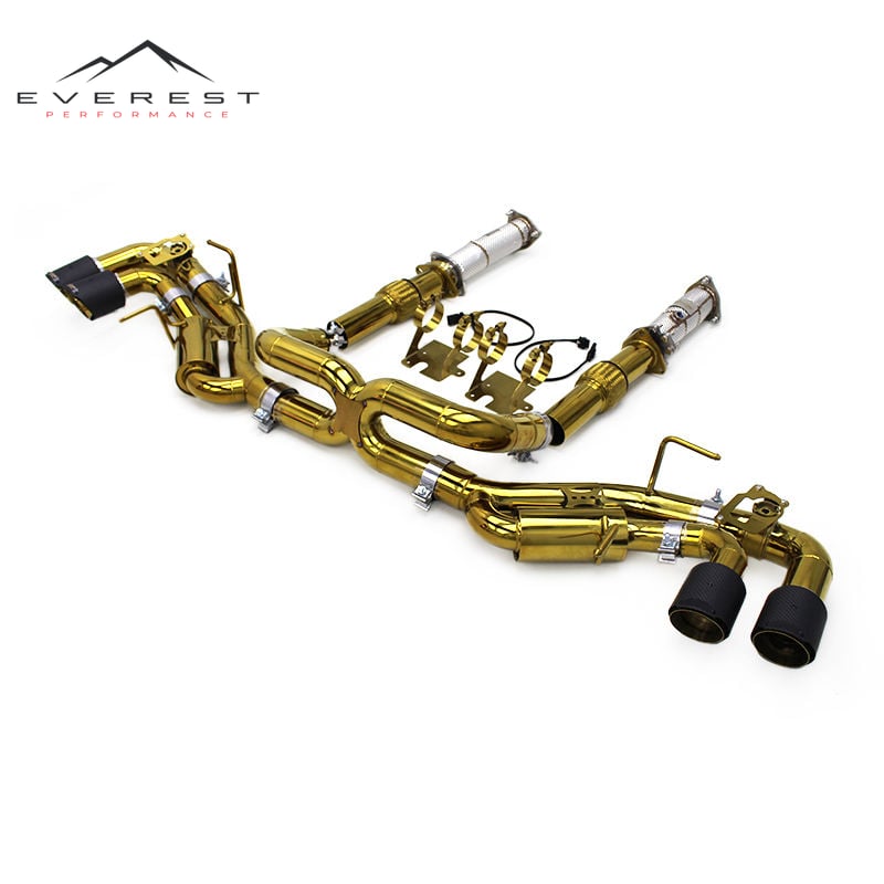 Custom Downpipe Gold Catback Exhaust for Chevrolet Corvette C8 2019-2024 Valved Exhaust System Free Flow Pipe Muffler