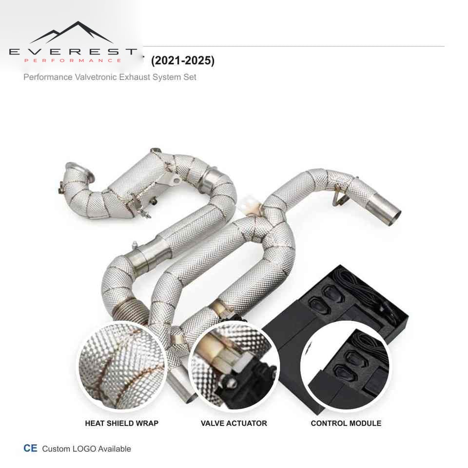 Heat Insulation Exhaust Muffler With Valve Catback Downpipe for Lotus EMIRA 2.0T 2021-2025 Stainless Steel Exhaust Pipe